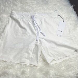 ALO Yoga White Perforated Shorts